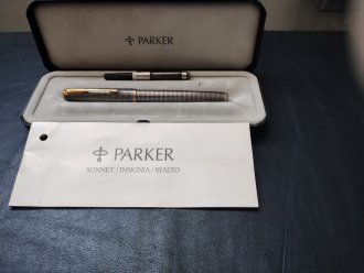 CANETA PARKER CICELY PRATA TINTEIRO COM CUPOM FISCAL